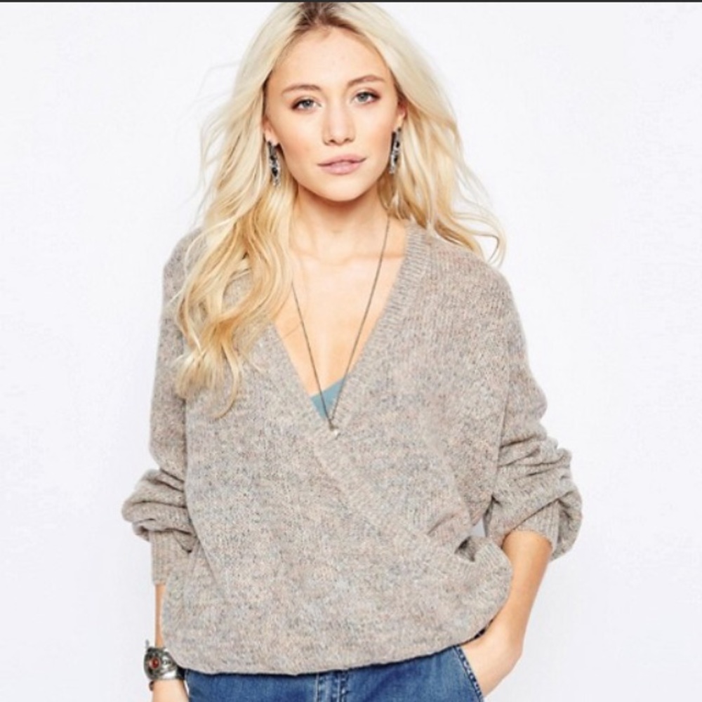 FREE PEOPLE SWEATER KARINA SLOUCHY WRAP PULLOVER SIZE SMALL